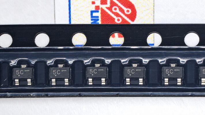 Transistor NSVBC817-40WT1G kí hiệu 5C kiểu chân SOT323 điện áp 45V dòng điện 0.5A